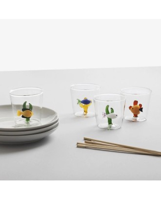 Pahar pentru apa, alge/peste alb, 8 cm, Marine Garden - designer Alessandra Baldereschi - ICHENDORF